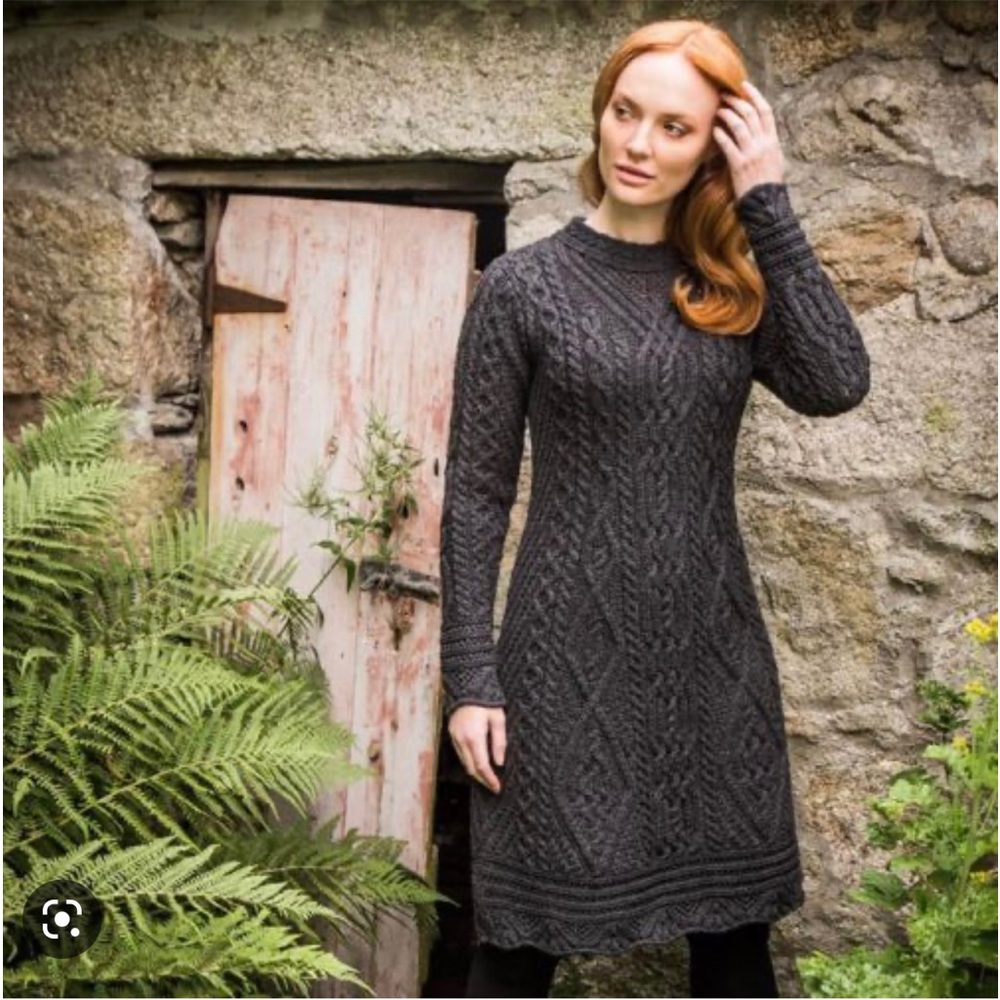 Skellig Aran dress 100% wool from Ireland